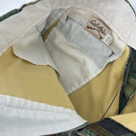 Vintage Cabelas Hunting Pants Men 36x32 Camouflage Brown Brush Guard Insulated - Picture 7 of 16